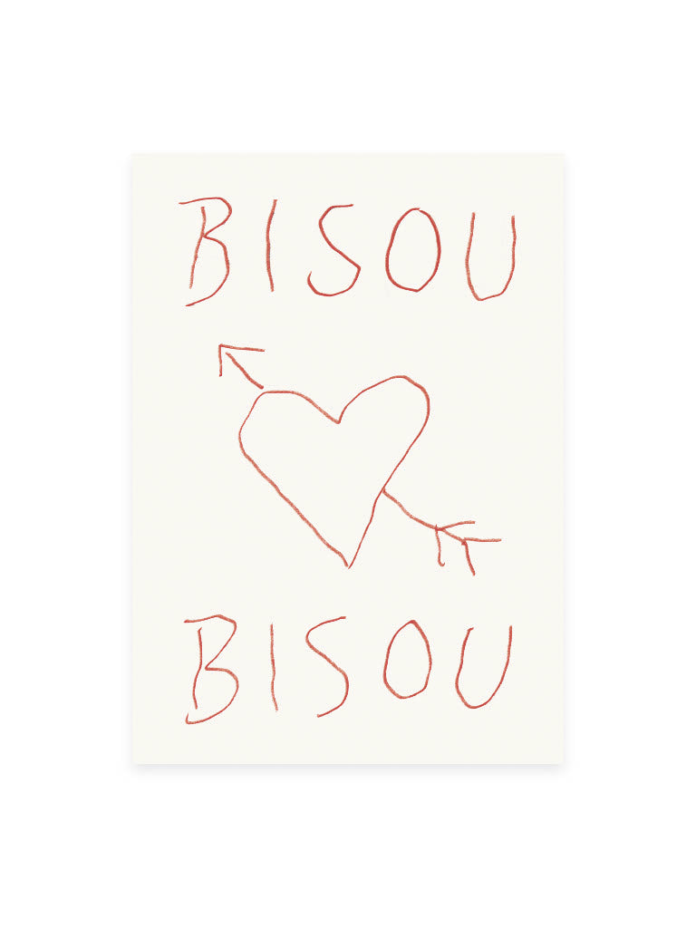 Postcard 'bisou bisou' (risography)