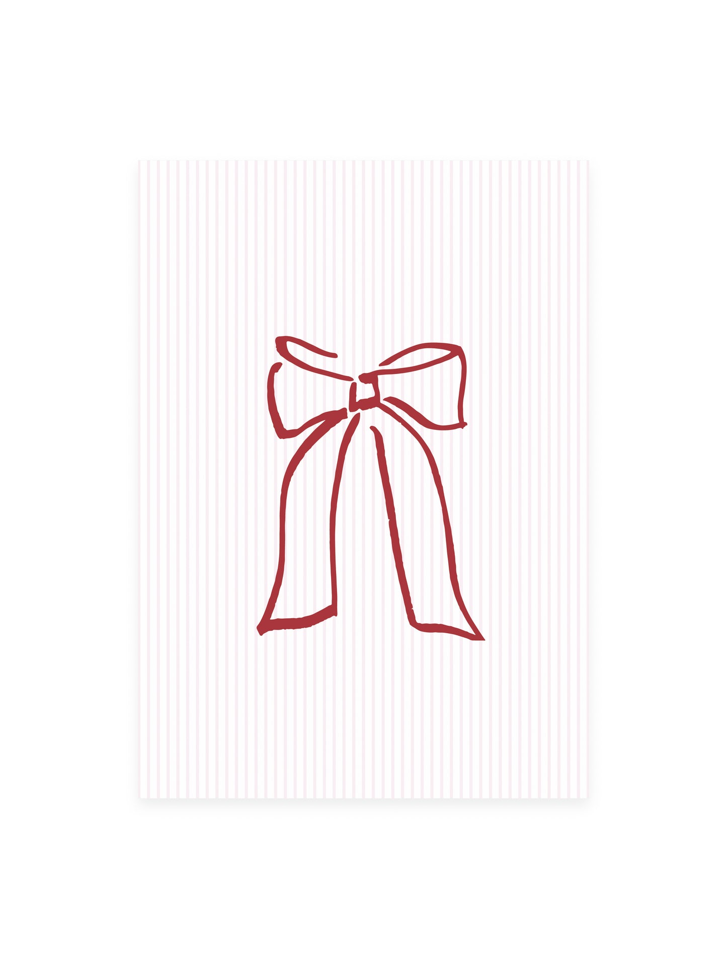 Postcard Bow Red Pink