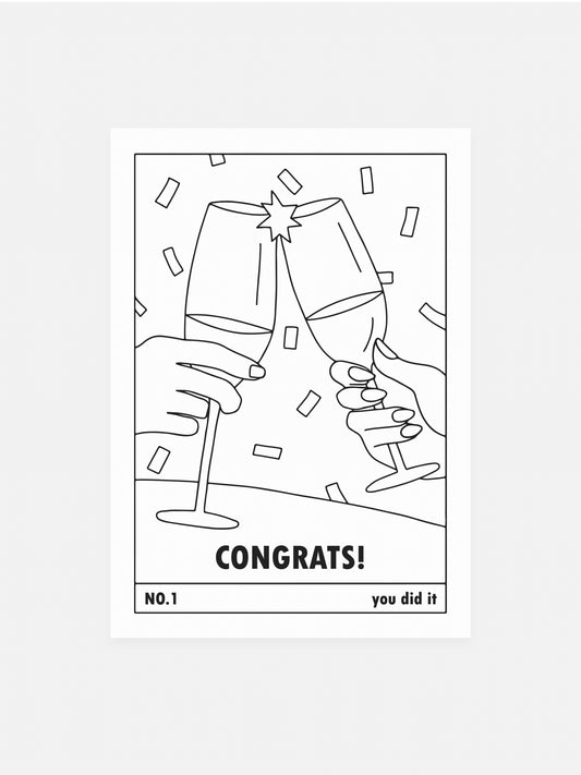 Postcard 'congrats!'