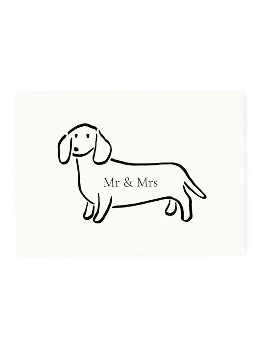 Postcard Dachshund 'Mr &amp; Mrs' (Risography)