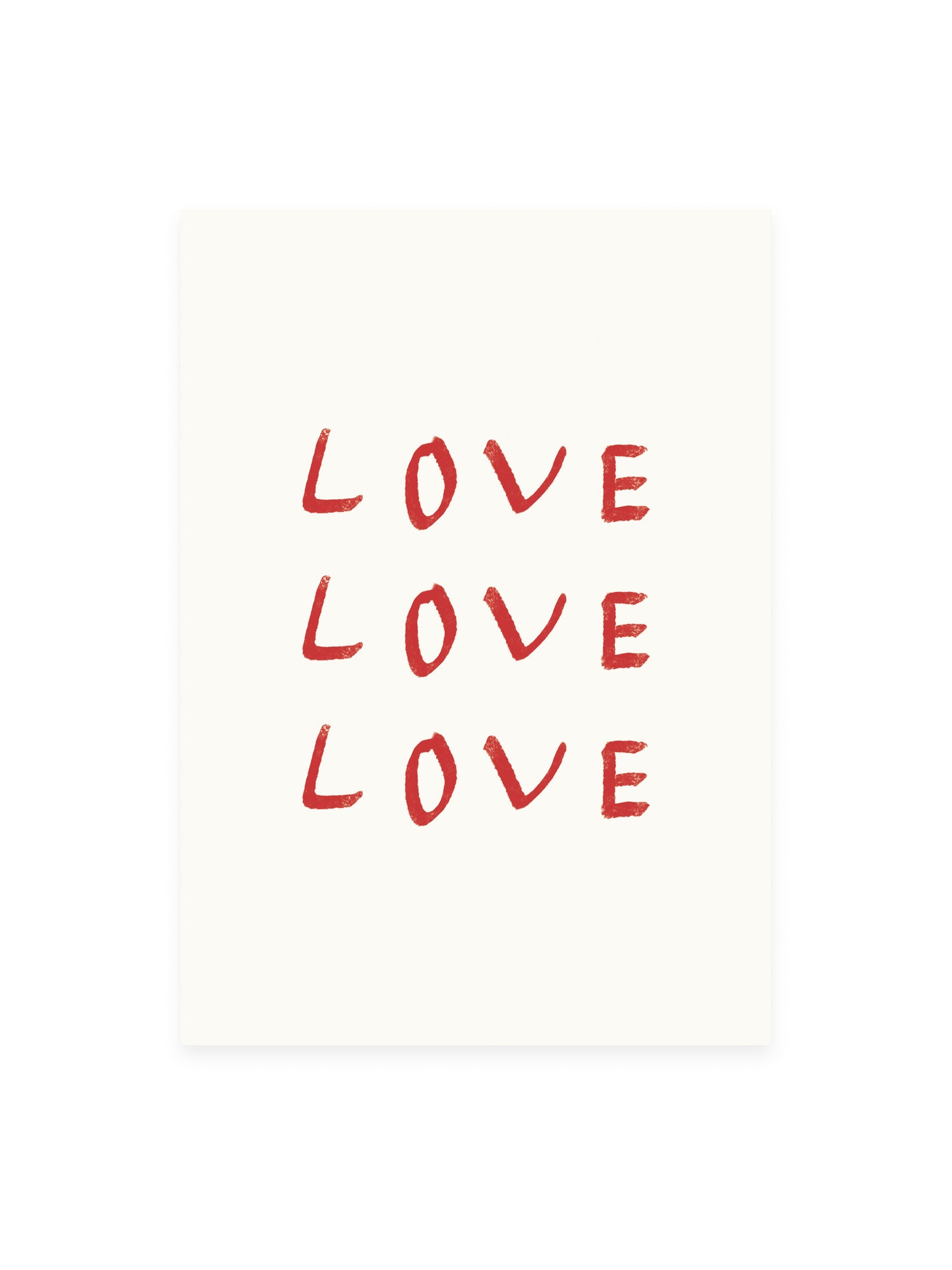 Postcard 'love love love' (risography)