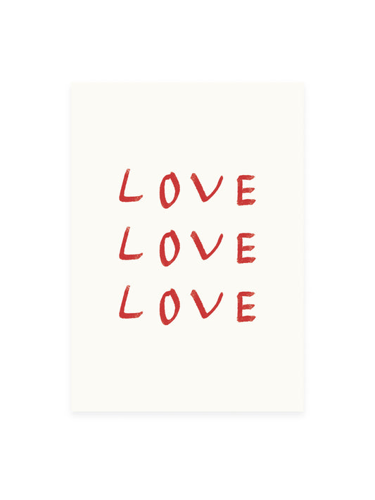 Postcard 'love love love' (risography)