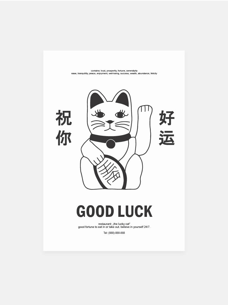 Postcard 'the lucky cat'